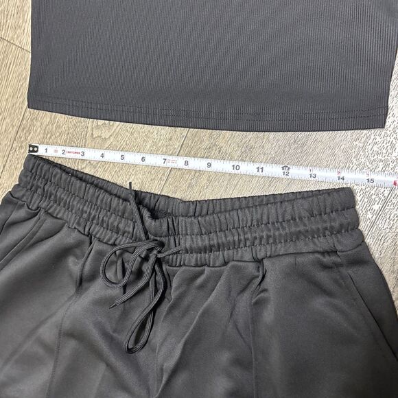 Women’s Ribbed Crop Cami Top & Drawstring Short Set (E103) - Picture 4 of 8